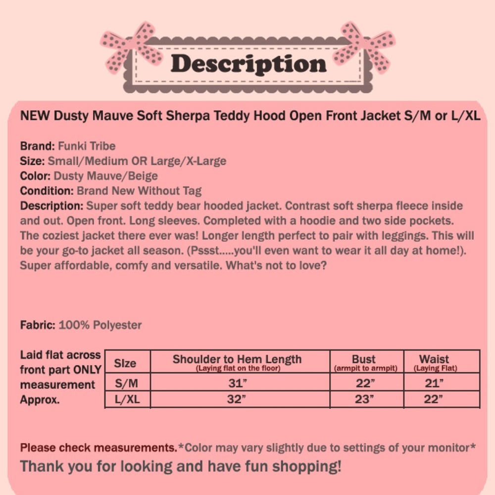 Mauve Teddy Sherpa Fleece Hood Cardigan Jacket - Picture 8 of 8